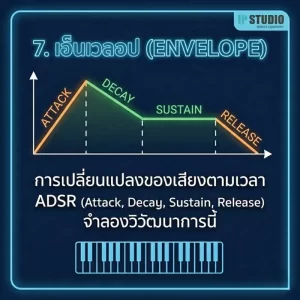 แผนภาพเอ็นเวลอปของเสียง ADSR